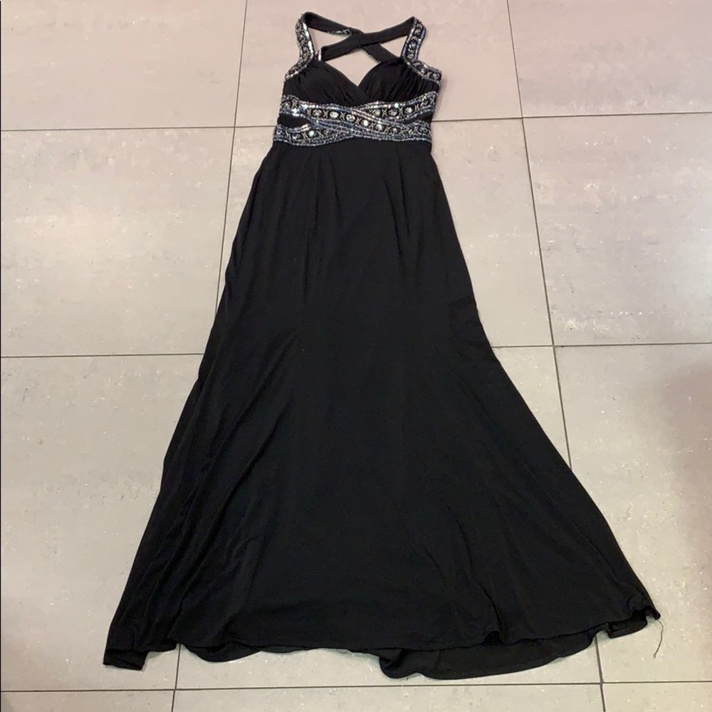 Beautiful formal black and silver sequin dress